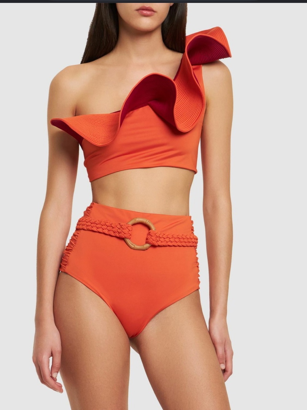 Johanna Ortiz Ayacucho Ruffled One-Shoulder Bikini